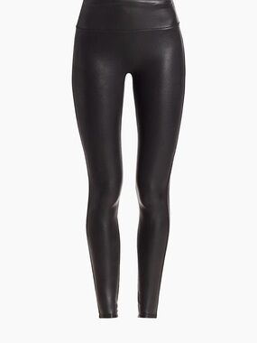 SPANX Black Faux-Leather Leggings